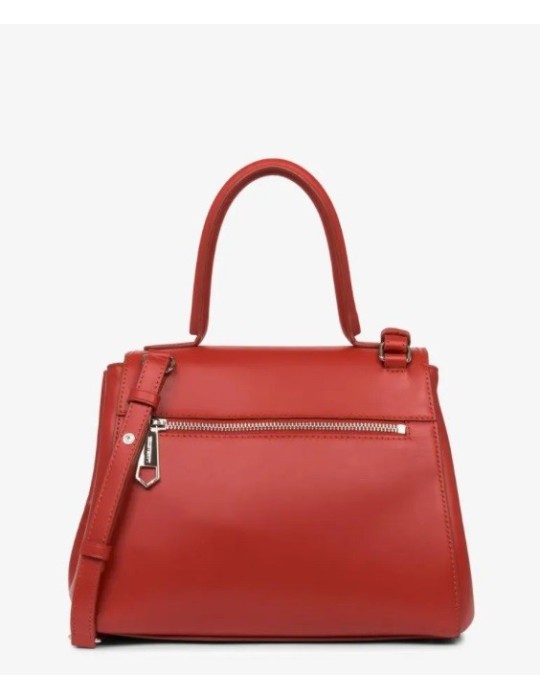 SAC A MAIN SOPHIA  EN CUIR ROUGE - LANCASTER