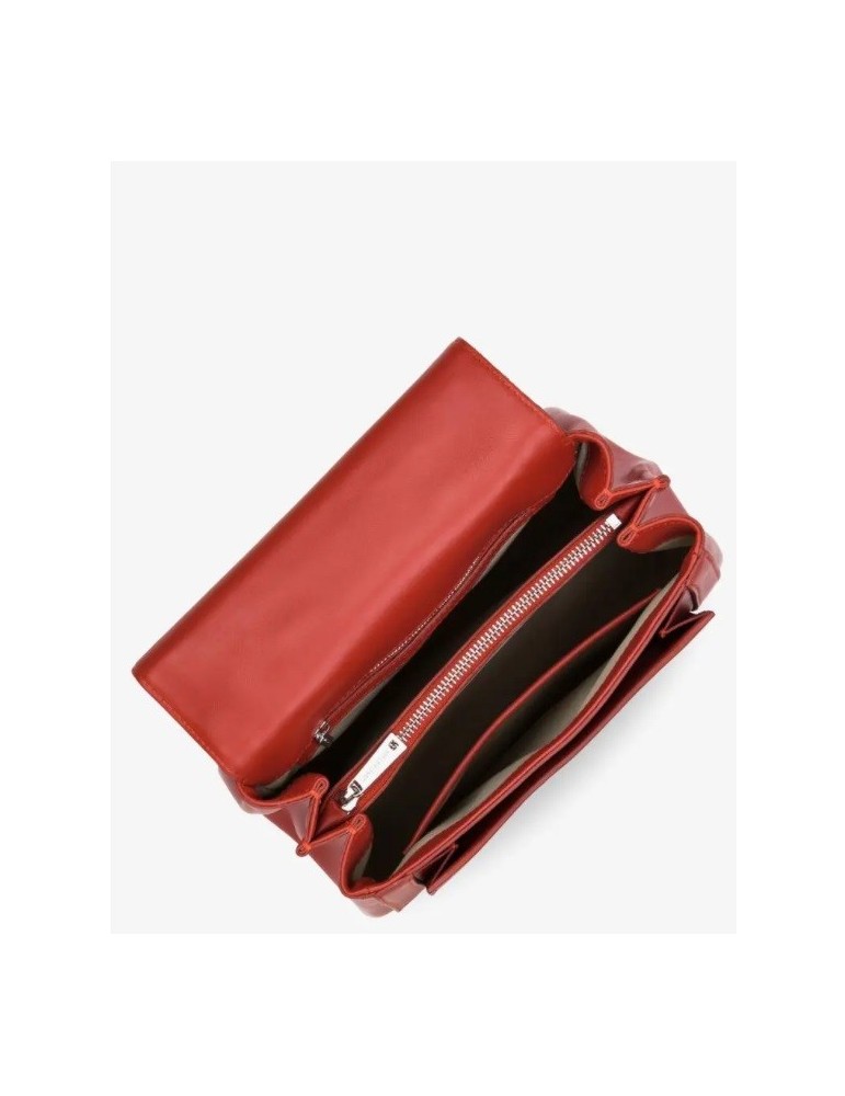 SAC A MAIN SOPHIA  EN CUIR ROUGE - LANCASTER