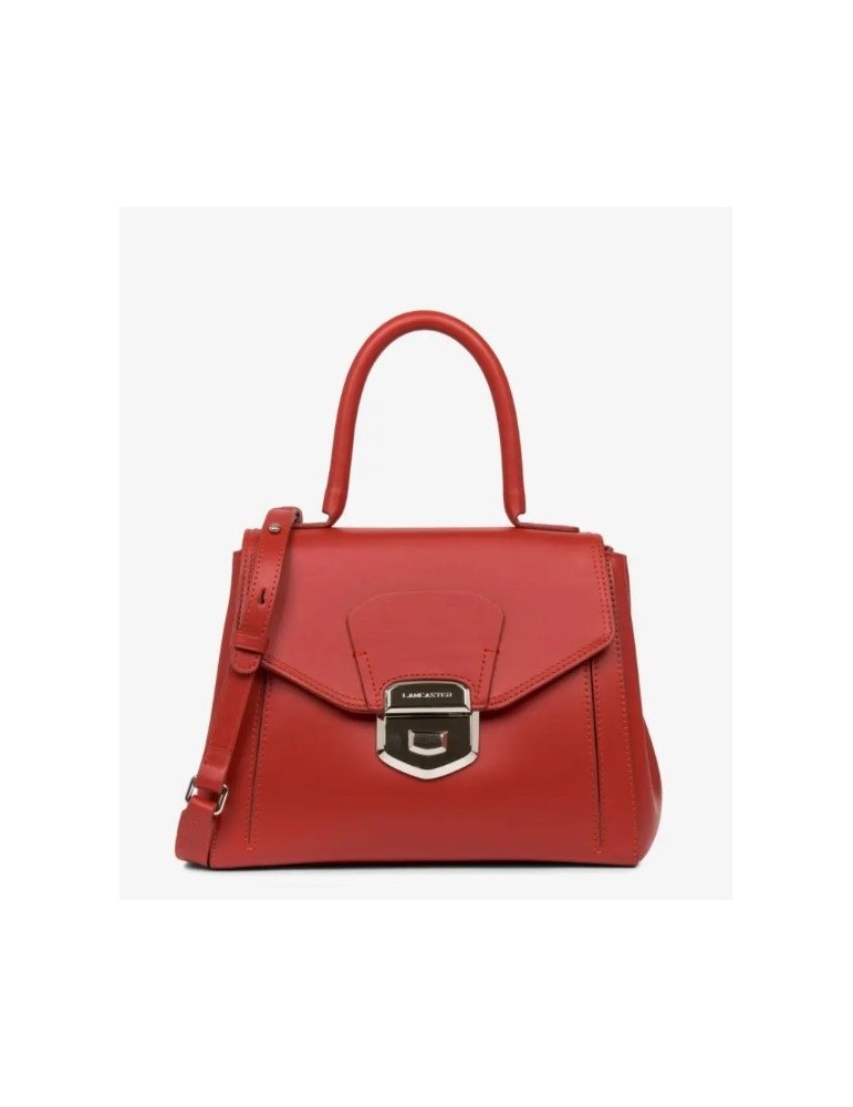SAC A MAIN SOPHIA  EN CUIR ROUGE - LANCASTER